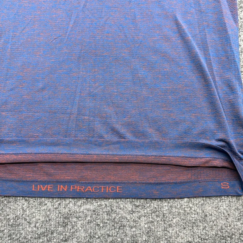 Lululemon Metal Vent Tech Short Sleeve Shirt Blue Orange Heathered Mens Small